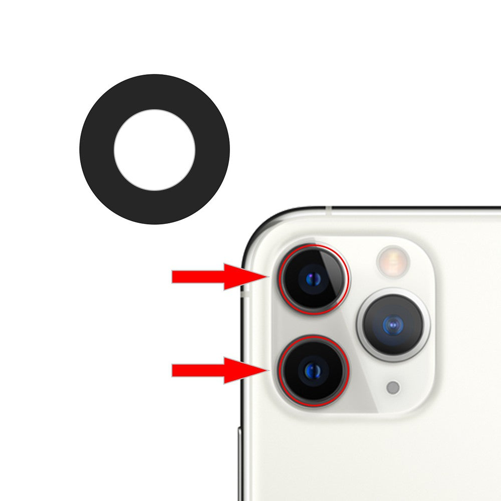 Red Rear Camera Lens Glass Only for iPhone 11 Pro / 11 Pro Max (3 Pieces X 10 Pack) Red Rear Camera Lens Glass Only for iPhone 11 Pro / 11 Pro Max (3 Pieces X 10 Pack)